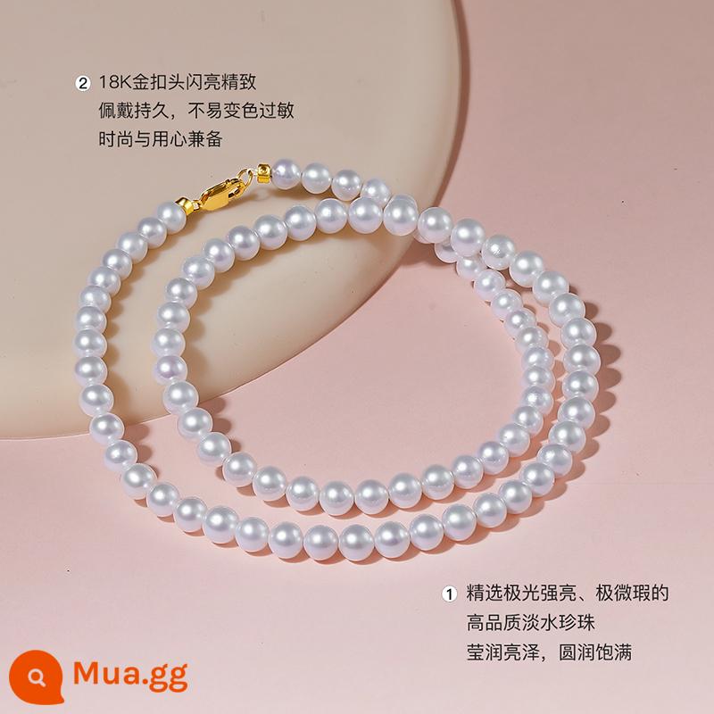 Nữ Hoàng Ngọc Trai Vòng Hoàn Hảo Cực Sáng Ngọc Trai Nước Ngọt Nữ Vàng 18 K Tự Nhiên Cho Bé Hạt Kê Dây Chuyền Xương Đòn - Không có dây nối dài [kẹp tôm hùm] [gần tròn] [ánh sáng cực sáng] [không hoàn hảo rất nhỏ]