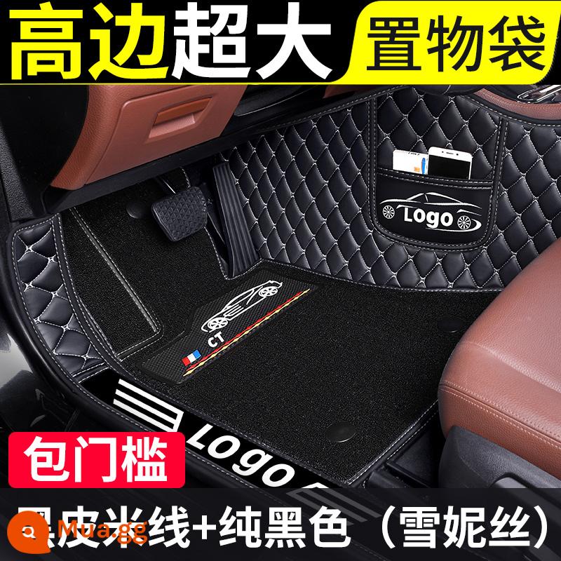 Thích hợp cho Xe Toyota CAM RY Tràng Hoa Ralink Weilanda Zhixuan Vichi Rongfang rav4 thảm lót sàn ô tô được bao quanh đầy đủ - [Hai lớp + ngưỡng túi] mì gạo da đen + bông tuyết màu đen