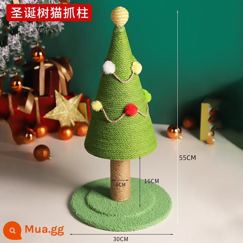 Cây thông Noel mèo cào ban leo khung thêu cột cào dây gai dầu không đổ vụn thú cưng mài đồ chơi chọc ghẹo mèo dính đồ dùng cho thú cưng - [Cây thông Noel cỡ vừa] Cây thông Noel bằng sisal chống trầy xước thu hút mèo