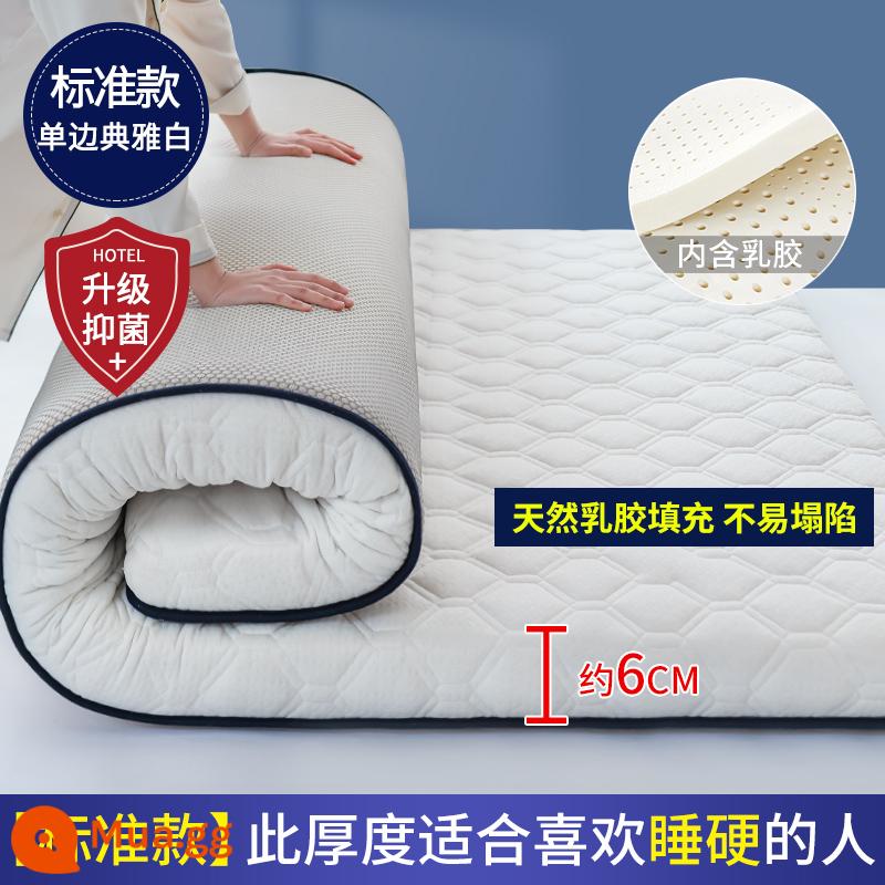 Nệm cao su đệm nhà dày ký túc xá sinh viên đơn chiếu tatami thảm xốp cho thuê chăn đặc biệt - (Độ dày khoảng 6cm) Lưới lục giác - trắng [Áo công nghiệp 5 lớp mủ siêu dày + Vải kháng khuẩn, chống mạt loại A + Cotton nhớ 5800D]