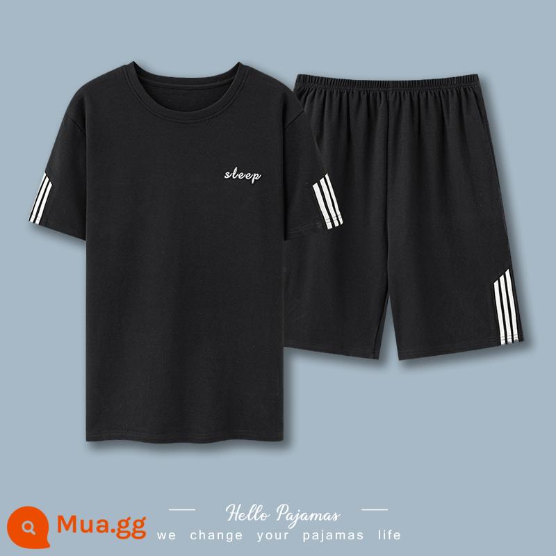 Langsha 2023 Bộ Đồ Ngủ Mới Nam Mùa Hè Cotton Mỏng Quần Short Ngắn Tay Phục Vụ Tại Nhà Nam Mùa Hè Size Lớn Bộ Đồ - HD9943