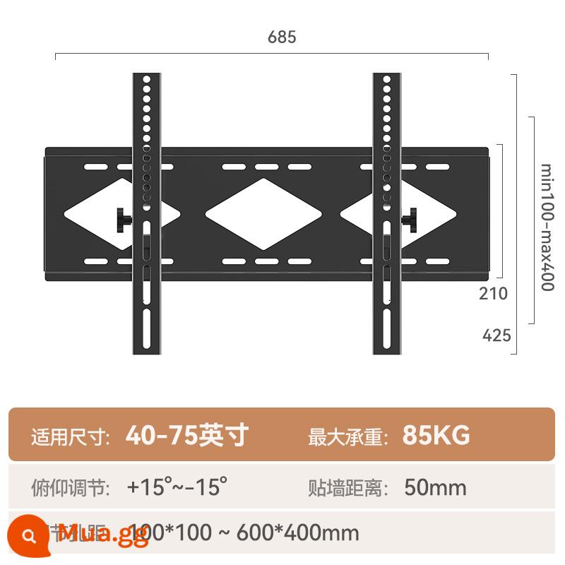 Giá treo TV đa năng Giá treo tường đa năng cho Xiaomi Hisense tcl Skyworth 55/65/75/85 inch - Điều chỉnh góc nghiêng B-1 [40-75 inch] dày hơn