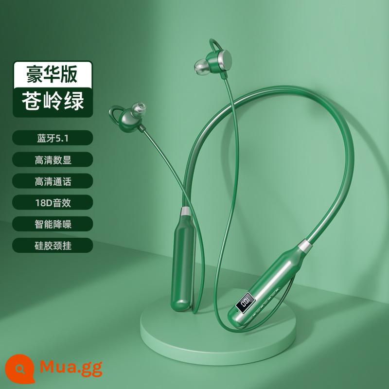 Tai nghe bluetooth thời lượng pin siêu dài 3500 giờ không dây treo cổ thể thao mới thích hợp cho Apple Huawei vivo - Canngling Green ★ Phiên bản cao cấp [Thời lượng pin tăng 80% + âm thanh nổi 18D + chip Bluetooth 5.1]