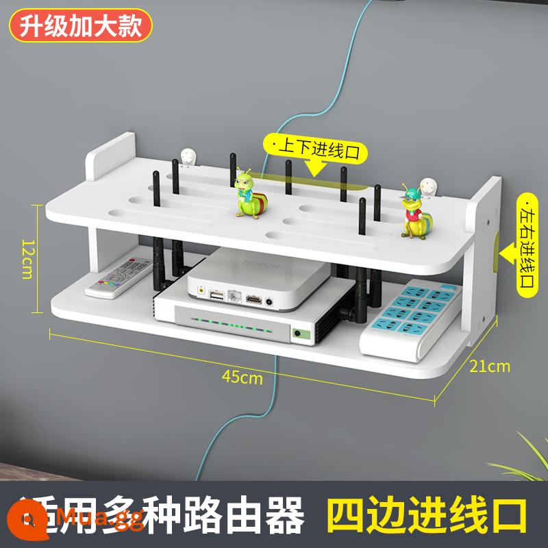 Đặt giá treo bộ định tuyến lên tường mà không cần đục lỗ khung ổ cắm hộp treo tường hộp lưu trữ không dây wifi - Đơn giản 2 lớp dài 45CM