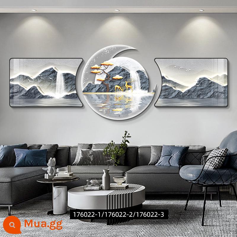 Nhà có đèn nền tranh trang trí phòng khách sang trọng cao cấp phong cách Trung Quốc mới sofa nền tường treo tranh kết cấu tranh hiện đại đơn giản - Phong cách sáng tạo D-Đôi hươu đón tài lộc