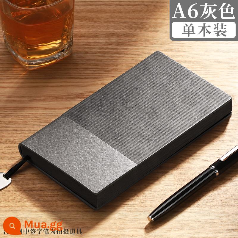 A6 máy tính xách tay cuốn sách nhỏ di động nhỏ mini xách tay bỏ túi văn phòng kinh doanh làm việc notepad cuốn sách nhỏ ghi nhớ cuộc họp cuốn sách tùy chỉnh có thể in logo - A6 màu xám