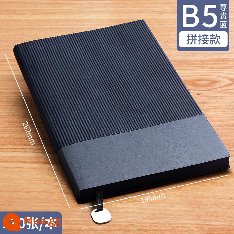 A6 máy tính xách tay cuốn sách nhỏ di động nhỏ mini xách tay bỏ túi văn phòng kinh doanh làm việc notepad cuốn sách nhỏ ghi nhớ cuộc họp cuốn sách tùy chỉnh có thể in logo - B5-màu xanh quý phái (130 ảnh)