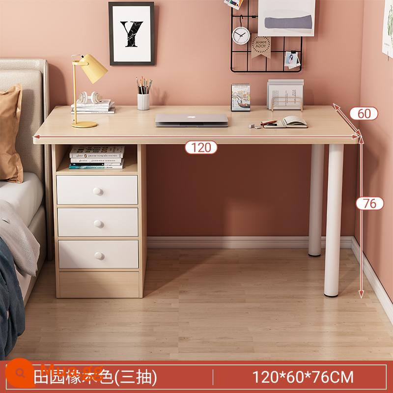 Bàn máy tính để bàn bàn làm việc tại nhà bàn đơn giản phòng ngủ cô gái bàn học sinh viên đơn giản viết bàn nhỏ - Màu gỗ sồi mục vụ ba nút 120 cm