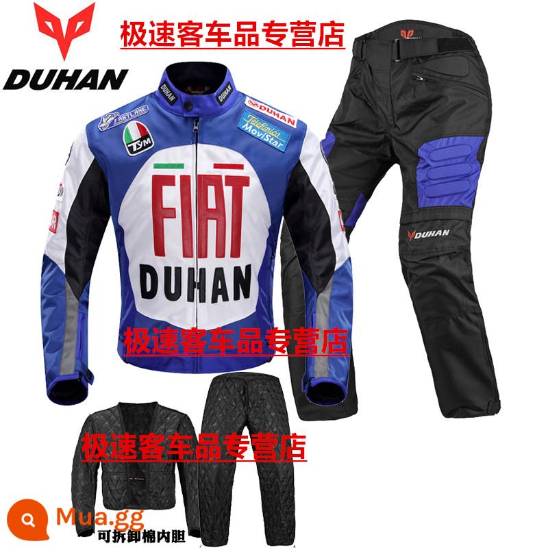 Duhan Racing Motor Motor Muff và Milter Circuit Women's Off -Road điều khiển Knight Motorcycle Set - Bộ vest xanh 082 [áo và quần có lót]