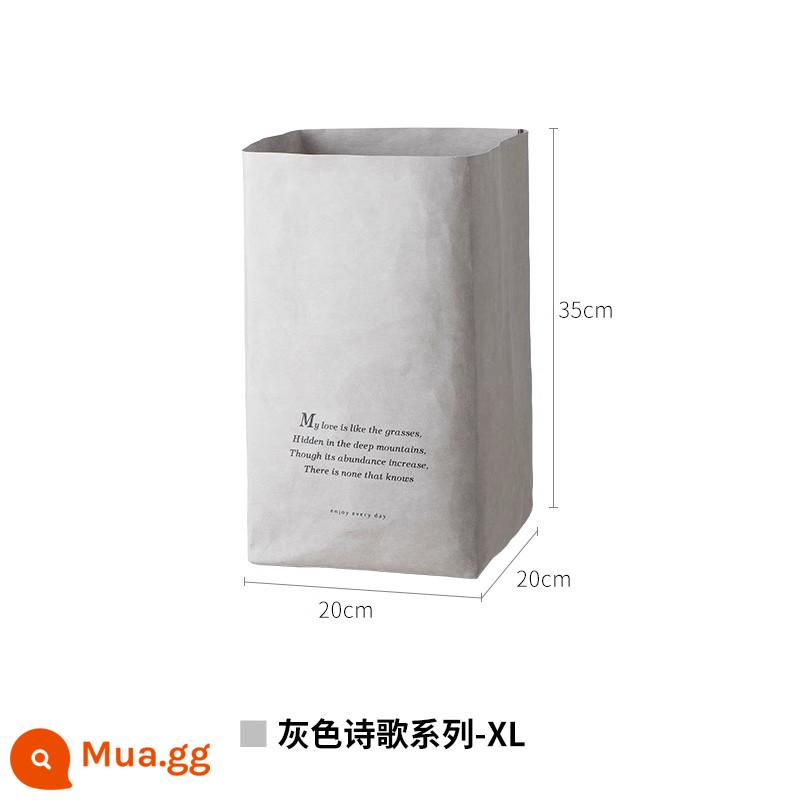 Shuangshan giấy kraft túi lưu trữ có thể giặt ins gió chậu hoa tủ lạnh nhà bếp trái cây bao bì thực phẩm túi giấy bảo vệ môi trường - Kích thước XL màu xám (dài 20*rộng 20*cao 35cm).