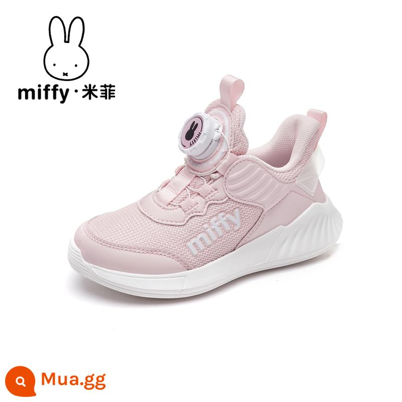 Miffy Giày trẻ em Miffy mùa xuân và mùa thu giày thể thao trẻ em mới cho bé gái giày lưới thoáng khí cộng với nhung ấm áp cho bé gái - Màu hồng san hô (mùa xuân và mùa thu)