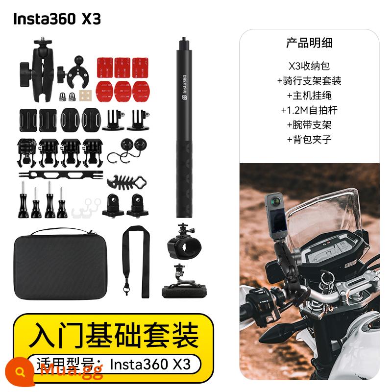 Phụ kiện máy ảnh chuyển động toàn cảnh Insta360 X3 Cưỡi trượt tuyết Lặn Giá đỡ đầu máy - Gói cơ bản X3