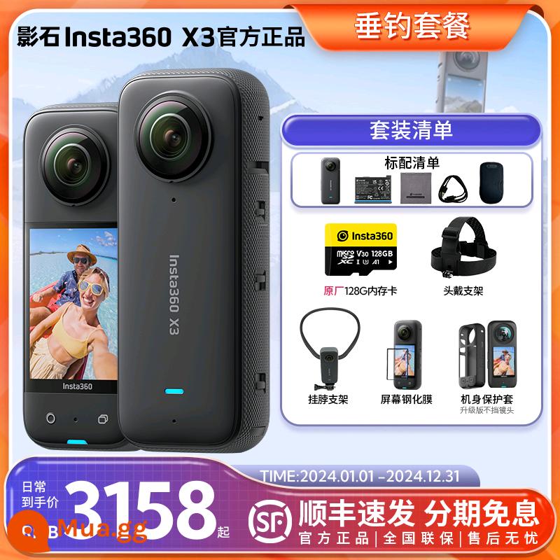 Shadowstone Insta360 X3 Camera Toàn Cảnh Thể Thao ONE X3/X2 Máy Ghi Hình Lái Xe Trượt Tuyết - Bộ câu cá X3