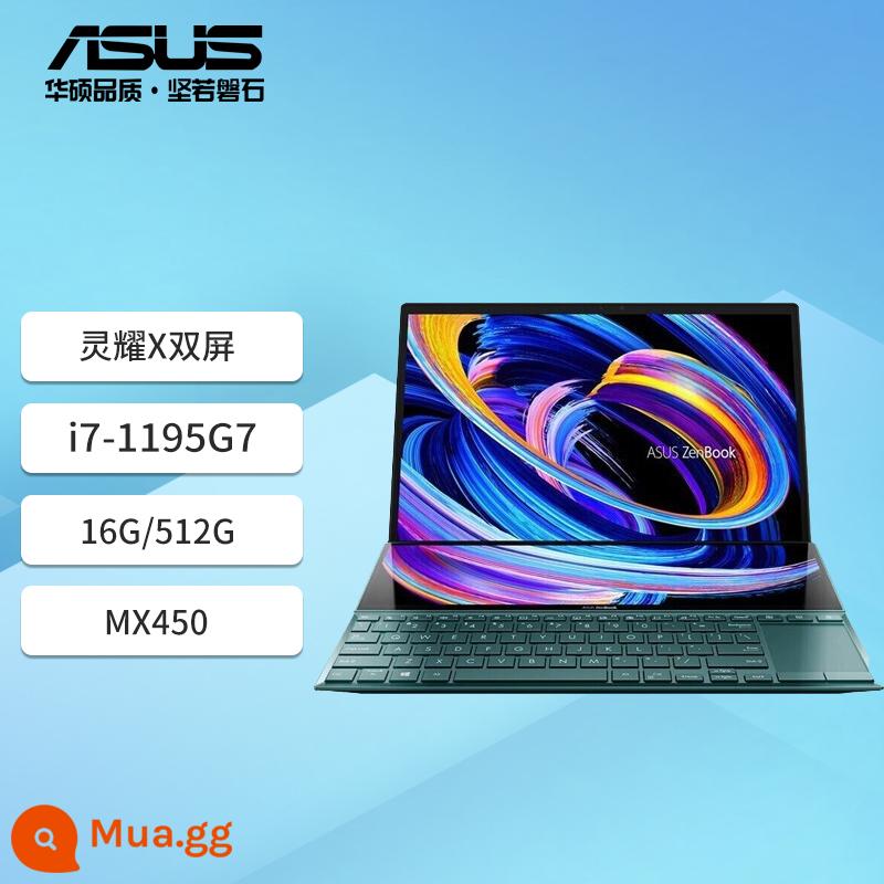 [Miễn lãi suất thứ ba] Màn hình kép ASUS Lingyao X Pro AMD Intel Core i9 RTX4060 thế hệ thứ 12 Thiết kế màn hình cảm ứng kép OLED dành cho doanh nghiệp trò chơi văn phòng máy tính xách tay mỏng nhẹ - Công nghệ Đen i7-1195G7 16G 512G MX450 card đồ họa độc lập/gam màu cao 100%