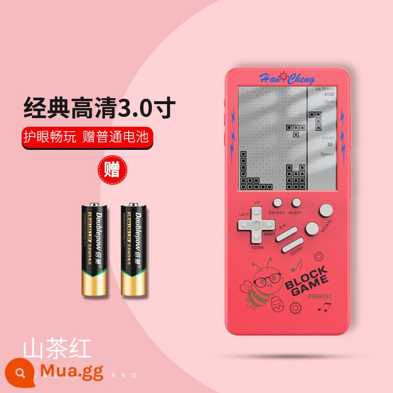 Máy chơi game Tetris mới phủ lòng bàn tay trẻ em cổ xưa nỗi nhớ di động cầm tay trường tiểu học khối lập phương thời thơ ấu có thể sạc lại máy chơi game cổ điển đồ chơi giáo dục giải nén hiện vật kiểu cũ mini nhỏ - "Màn hình 3.0 inch độ phân giải cao, bảo vệ mắt và giảm căng thẳng" [Camellia Red] Pin thông thường miễn phí