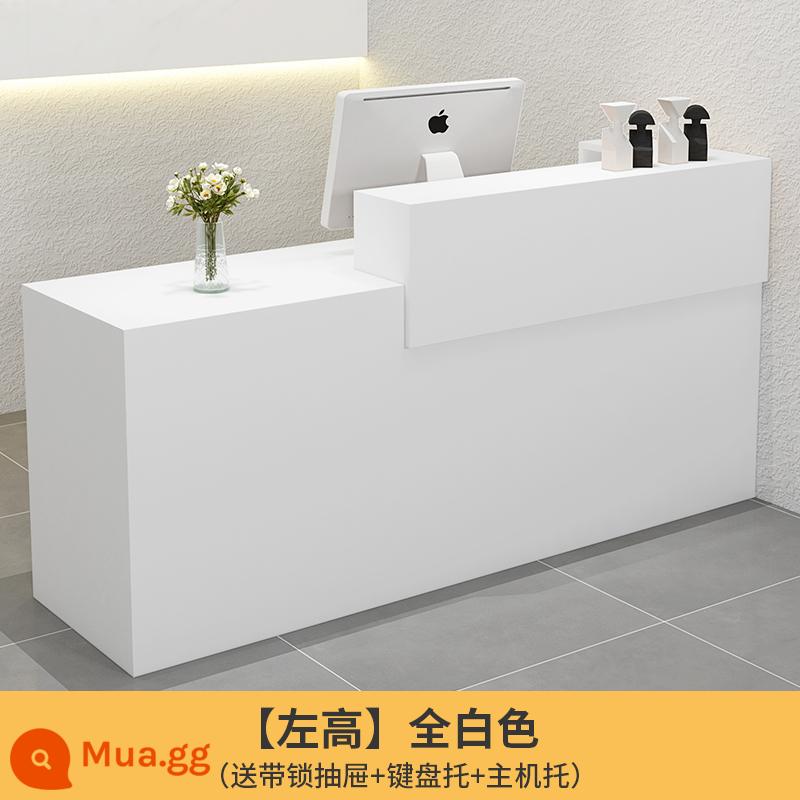 Quầy tính tiền quầy bar cửa hàng nhỏ cửa hàng quần áo cửa hàng tiện lợi thẩm mỹ viện bàn thu ngân quầy lễ tân công ty - Toàn màu trắng (phía trên bên trái)