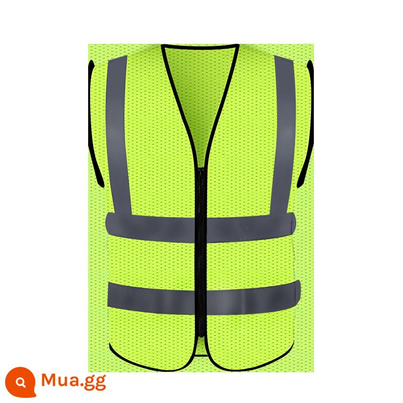 Quần áo phản quang vest vest công trình đường bộ xây dựng an toàn giao thông quần áo phản quang công nhân vệ sinh in ấn miễn phí vào ban đêm - Dây đeo vai được gia cố bằng dây kéo màu vàng huỳnh quang