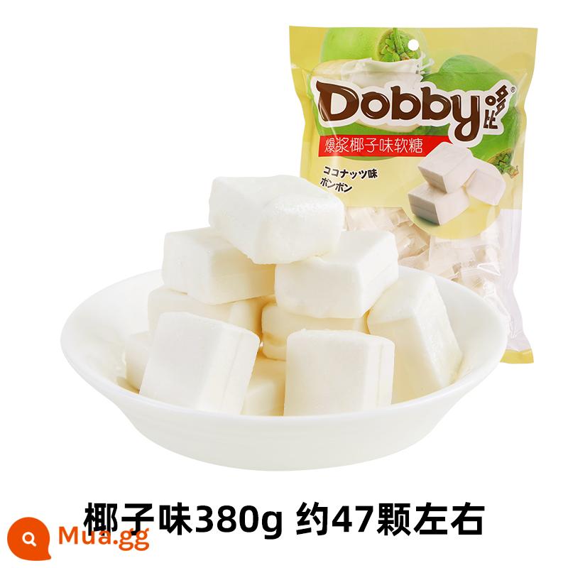 dobby dobby ếch du lịch giáng sinh kẹo dẻo trái cây xoài trắng nước đào kẹo snack chanh dây - [Túi Cực Lớn] Kẹo Dẻo Dừa❤ 380g