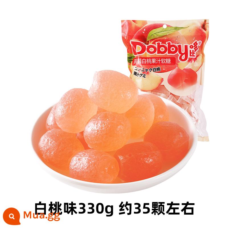 dobby dobby ếch du lịch giáng sinh kẹo dẻo trái cây xoài trắng nước đào kẹo snack chanh dây - [Gói siêu lớn] Nước ép đào trắng❤ đường mềm 330g