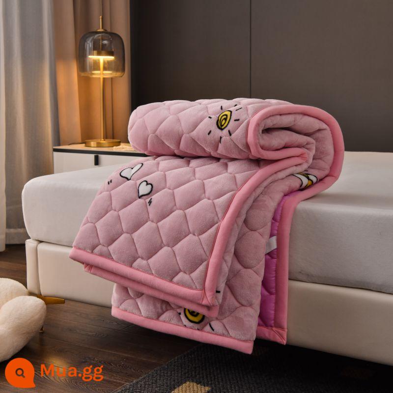 Mùa đông sữa nhung đệm lót dày ấm flannel đệm nhung san hô ký túc xá giường đơn chăn - con mèo