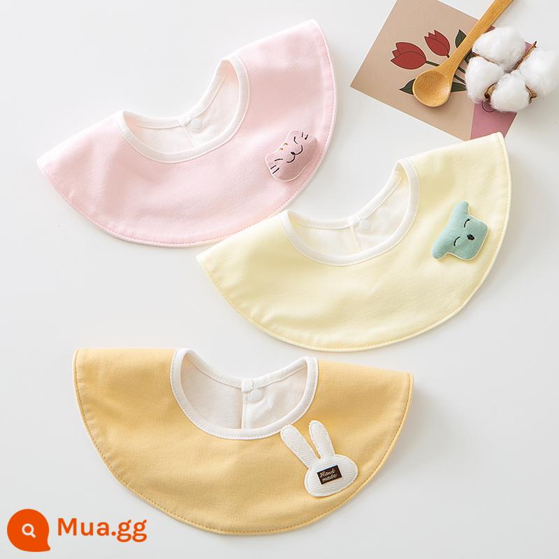 Bé nước bọt khăn nguyên chất yếm cotton sơ sinh chống nôn sữa yếm trẻ em khăn choàng nước bọt bé tam giác khăn mùa thu đông - Cô Nàng Dễ Thương (Vòng Siêu Mềm - Plus Phụ Kiện) Bộ 3