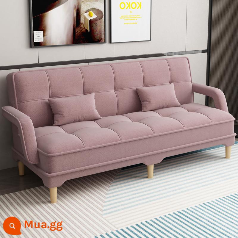 Gấp 2 Sofa Giường Căn Hộ Nhỏ Phòng Khách Đôi 3 Người Đa Năng Có Thể Giặt Vải Cao Su Lười Sofa Giường - Màu hồng (vải 3D)