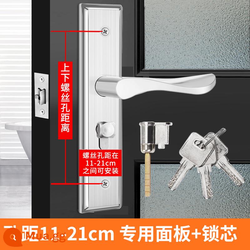 Bột phòng vệ sinh khóa cửa phòng tắm keyless nhà tắm hộ gia đình vệ sinh trong nhà hợp kim nhôm tay nắm cửa lưỡi đơn đa năng - Khóa cửa có thể điều chỉnh khoảng cách lỗ [khoảng cách lỗ 105-200 mm] không có lưỡi khóa