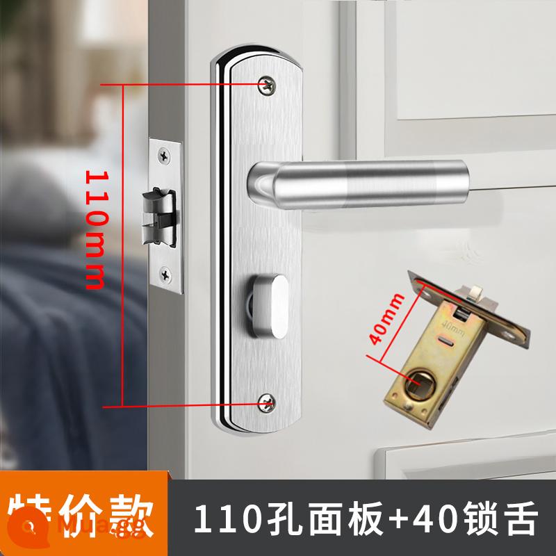 Bột phòng vệ sinh khóa cửa phòng tắm keyless nhà tắm hộ gia đình vệ sinh trong nhà hợp kim nhôm tay nắm cửa lưỡi đơn đa năng - Ưu đãi đặc biệt [khoảng cách lỗ 110 mm] + 40 lưỡi khóa