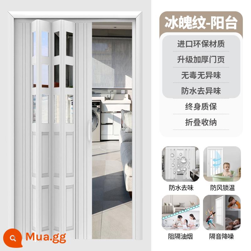 PVC cửa gấp vách ngăn phòng tắm vô hình tùy chỉnh đơn giản cách âm kính thiên văn dịch chuyển mở bếp bột phòng đẩy và kéo - [Mẫu Bing Po-Ban công] Gió mạnh không rung + Không độc hại và không mùi + Bảo hành trọn đời + Gấp gọn