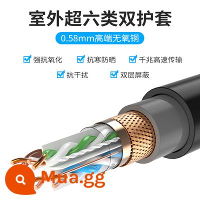 AMP tiêu chuẩn quốc gia ultra five loại 6 đường mạng Gigabit tốc độ cao 5 loại 6 màn hình kép được bảo vệ bằng đồng 8 lõi tinh khiết không chứa oxy - Tấm chắn màn hình kép loại 6e tiêu chuẩn quốc gia 0,58 đã vượt qua bài kiểm tra - màu đen ngoài trời