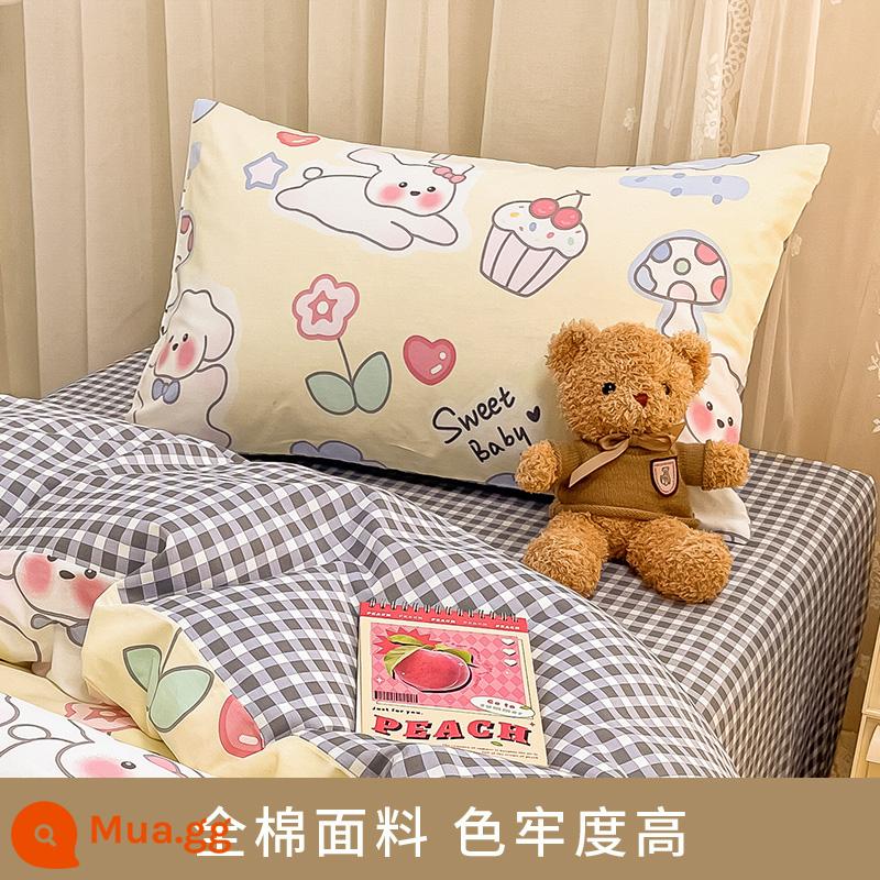 Vỏ gối cotton nguyên chất 100, vỏ gối cotton nguyên chất, một đôi dùng trong nhà, 48*74cm, gói đơn, 2024 vỏ gối mới dành cho nam - [Vỏ gối] Phong cách mùa hè/cặp/bông