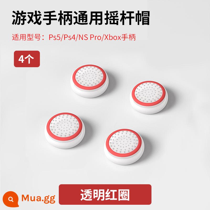 Giá trị đích thực PS5 rocker cap silicone cap PS4 NSPRO tay cầm rocker cover soft cao su cover keycap - Vòng tròn màu đỏ trong suốt 4 nắp rocker phổ biến cho ps5/ps4/xbox/pro