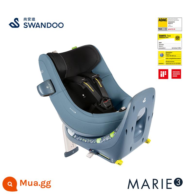 Swandoo Ghế An Toàn Trẻ Em 0-4 Tuổi Bé Sơ Sinh Xe Ô Tô Xoay 360 Độ Marie3 - màu xám việt quất