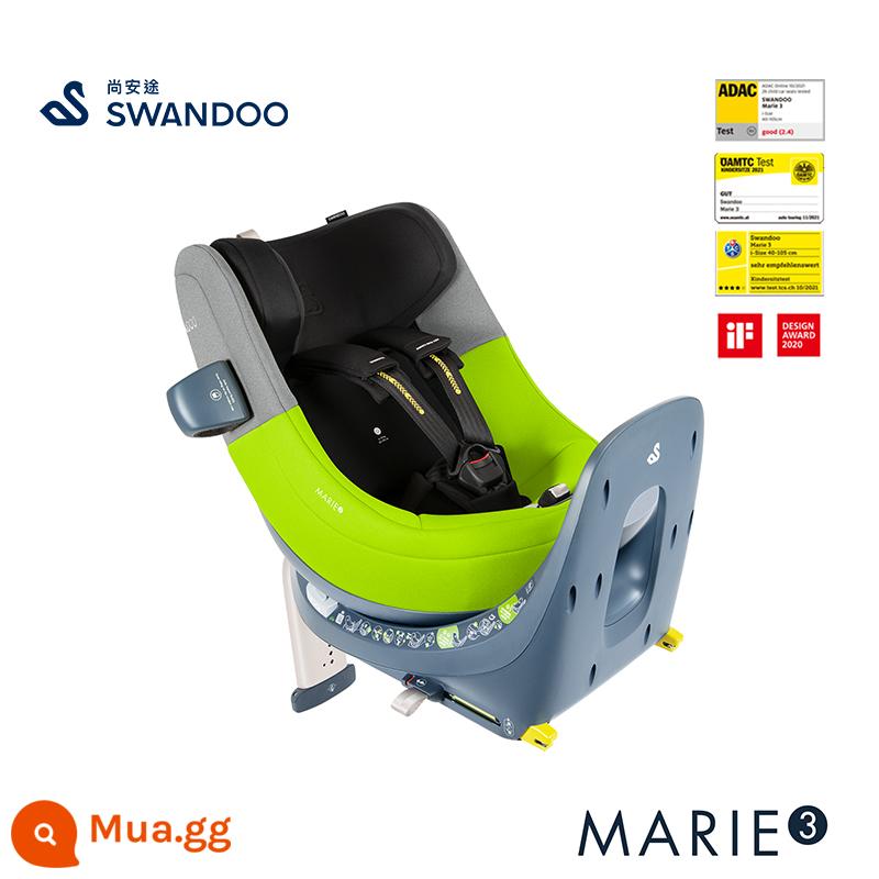 Swandoo Ghế An Toàn Trẻ Em 0-4 Tuổi Bé Sơ Sinh Xe Ô Tô Xoay 360 Độ Marie3 - Tro mè & chanh