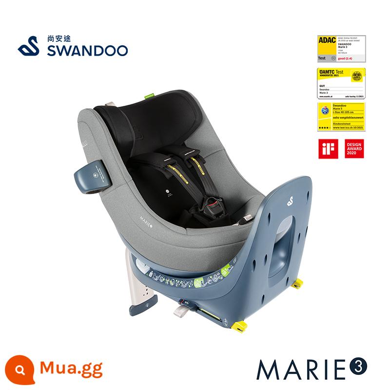 Swandoo Ghế An Toàn Trẻ Em 0-4 Tuổi Bé Sơ Sinh Xe Ô Tô Xoay 360 Độ Marie3 - màu xám mè