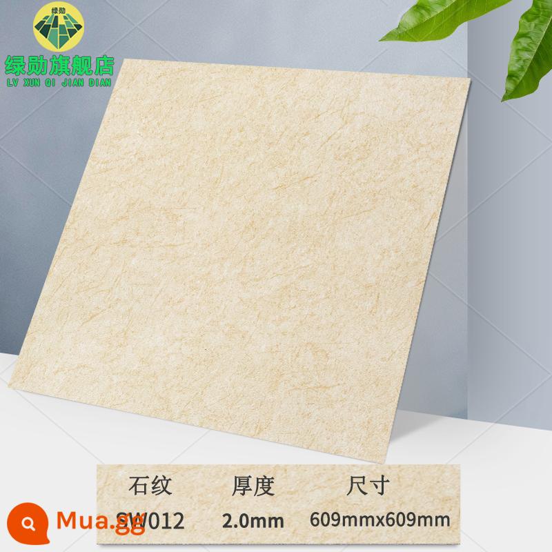 Miếng dán sàn 60×60 tự dính đá nhựa chống xi măng dán sàn ins lưới đỏ cải tạo gạch giả nhựa PVC chịu mài mòn - [size 609] Mẫu đá sw012/Độ dày 2.0㎜