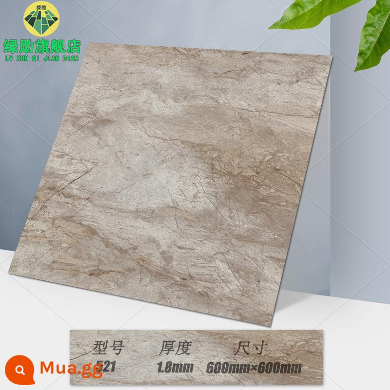 Miếng dán sàn 60×60 tự dính đá nhựa chống xi măng dán sàn ins lưới đỏ cải tạo gạch giả nhựa PVC chịu mài mòn - Màu nâu 521/Tự dính 600×600/Độ dày 1.8㎜