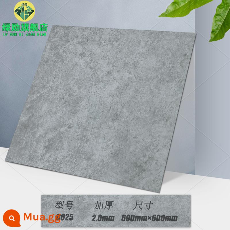 Miếng dán sàn 60×60 tự dính đá nhựa chống xi măng dán sàn ins lưới đỏ cải tạo gạch giả nhựa PVC chịu mài mòn - Xi măng xám 6025/tự dính 600×600/dày 2.0㎜