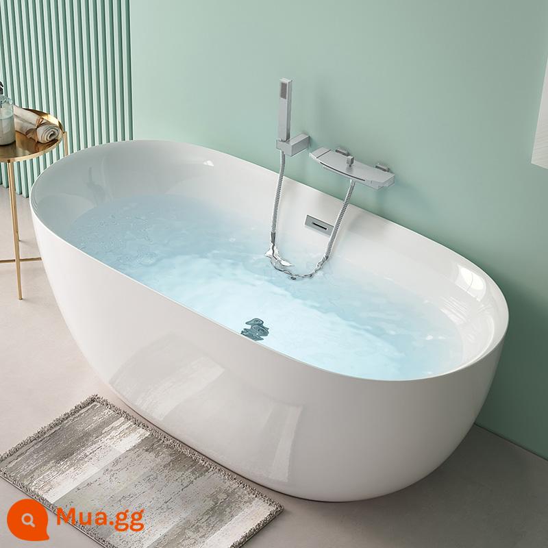 Áp lực -được kiểm tra nhà nhỏ Căn hộ Bathtub Nhiệt độ không đổi bồn tắm cạnh độc lập Di chuyển liền mạch Tích hợp Bathtub - Xi lanh rỗng + cấu hình vòi treo tường màu bạc