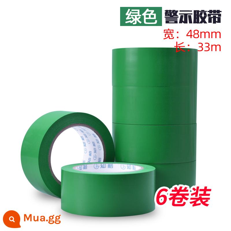 Băng cảnh báo màu đen và vàng PVC không thấm nước, chống mài mòn, vành đai cảnh báo cách ly xưởng định vị dòng tùy chỉnh băng ngựa vằn - Xanh 4,8CM*33 mét [6 cuộn]