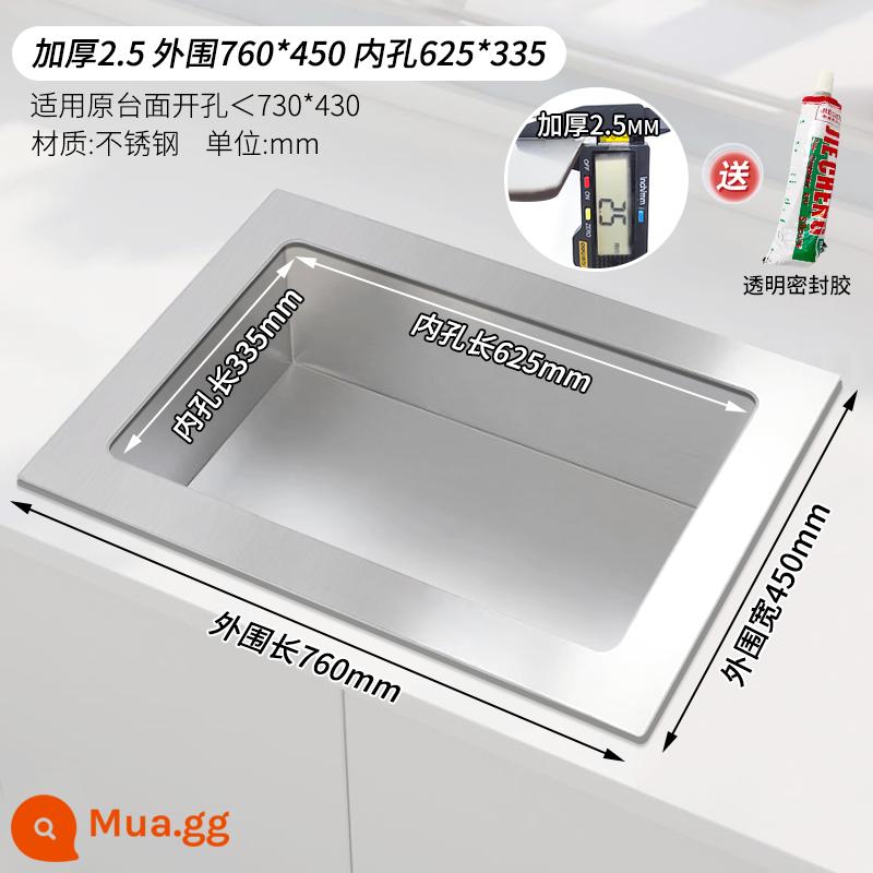 Bếp gas có lỗ lớn đổi lỗ nhỏ, bếp gas có lỗ khoan quá lớn, lỗ co ngót, lỗ co ngót, giá đỡ phụ kiện, panel, bếp, mâm inox. - Dày 2.5, bên ngoài 760*450, lỗ bên trong 625*335