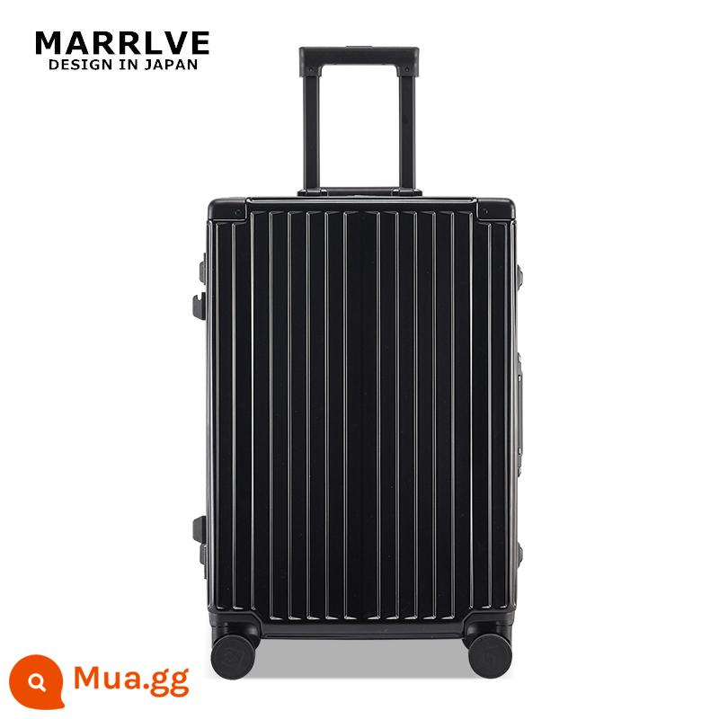 MARRLVE khung nhôm cao cấp xe đẩy PC mật khẩu hộp 20 nội trú trường hợp đa năng bánh xe nam 2426 inch vali nữ - Màu đen cao cấp M5612