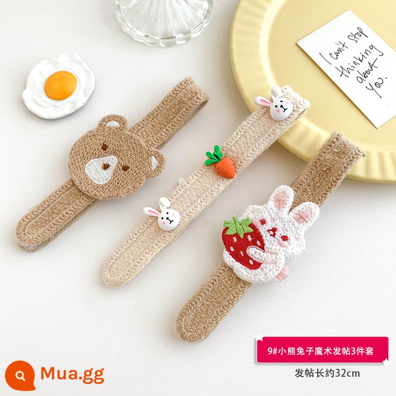 Nổ Dán Trẻ Em Băng Đô Velcro Dễ Thương Băng Đô Nữ Buộc Tóc Bé Gái Hàn Quốc Mũ Trùm Đầu 2022 Mới Tóc Gẫy Hiện Vật - Bộ 3 Poster Ma Thuật Thỏ Gấu Nhỏ 9#