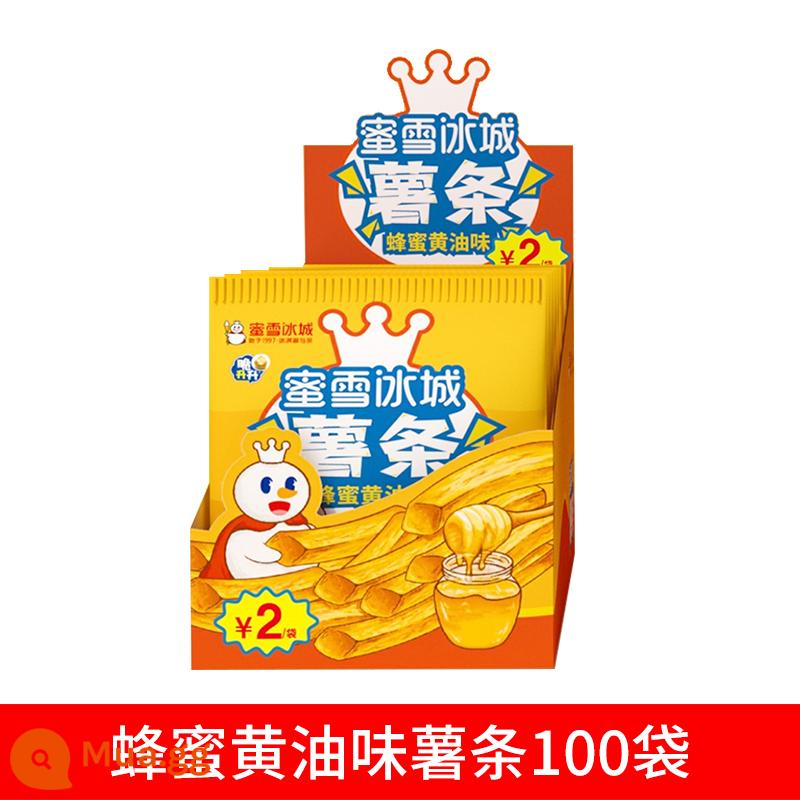 Snow King Magic Shop Honey Kem Khoai tây chiên Khoai tây chiên giòn Mở túi Đồ ăn nhẹ bỏ túi ngay lập tức Không phồng và tốt cho sức khỏe - Khoai Tây Chiên Vị Kem Mật Ong 100 Túi