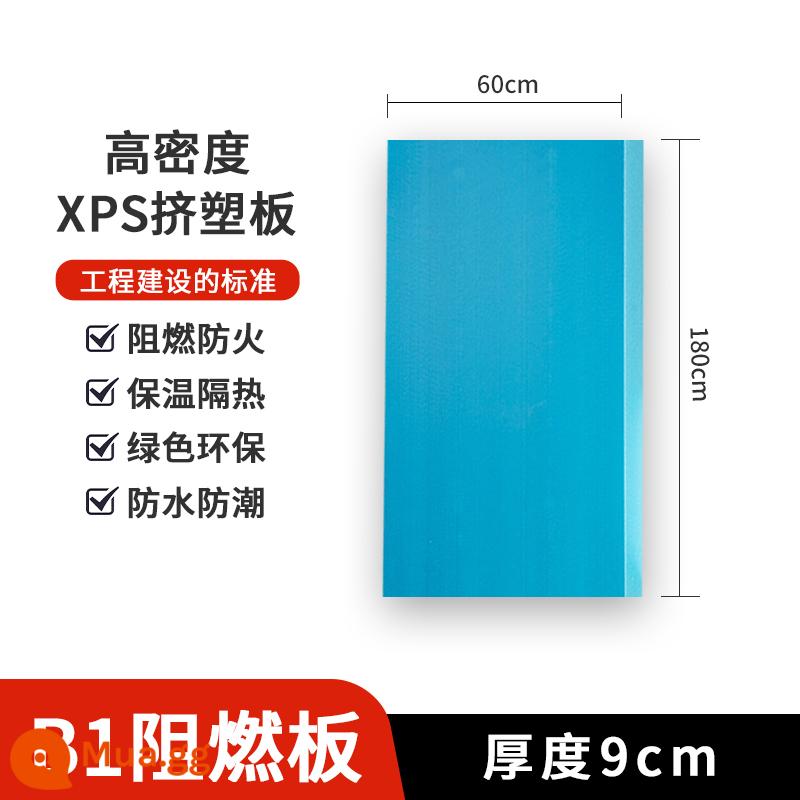 Tấm ép đùn xps Tấm cách nhiệt chống cháy B1 Mái nhà 5cm Tấm sưởi sàn tường trong nhà và ngoài trời Tấm xốp mật độ cao - Tấm chống cháy B1 dày 9cm [60*180cm]