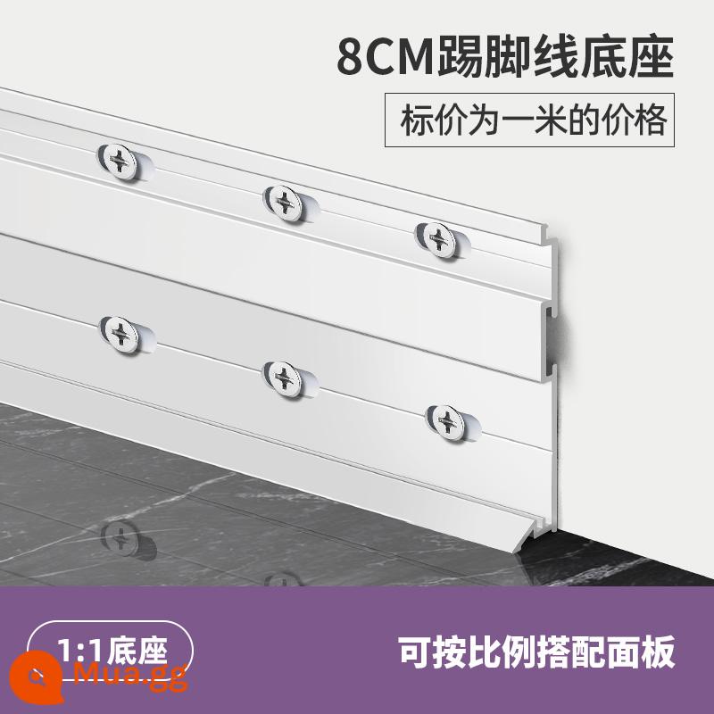 Tấm ốp chân tường bằng hợp kim nhôm 6/8cm cực hẹp màu đen khóa kiểu mới dán chân đường viền chân tường kim loại hình vòng cung đường viền chân tường bằng thép không gỉ - Dòng sản phẩm dày Cimei - Phù hợp 8cm Giá gốc 1 mét