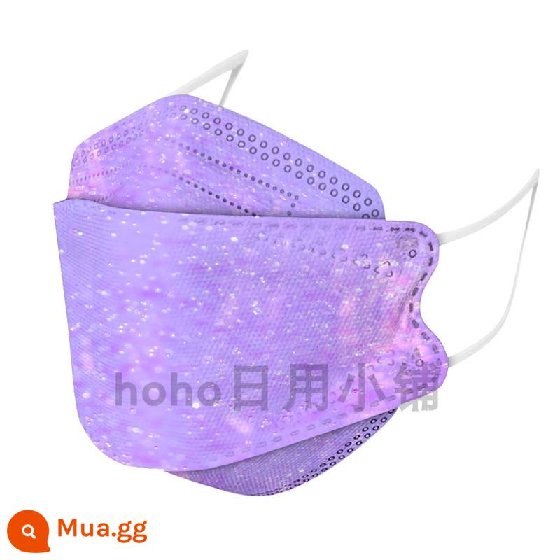 Mặt nạ in màu gradient nữ 2022 phiên bản thời trang mới loại lá liễu 3d loại miệng cá ba chiều kf giá trị cao 94 - Màu tím gradient 10 miếng được đóng gói riêng lẻ