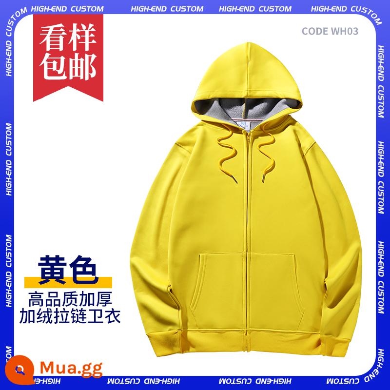 Áo tùy chỉnh quần áo làm việc tự làm đồng phục lớp áo hoodie in logo tay dài nam nữ quần áo tự làm - E-vàng