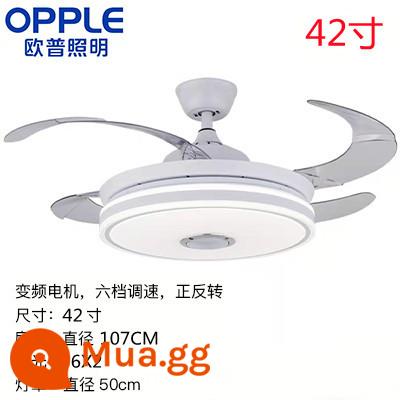 Op LED Quạt Trần Tích Hợp Phòng Khách Chiếu Sáng Gia Đình Vô Hình Biến Tần Số Quạt Trần Đèn Phòng Ăn Bluetooth Quạt Trần Đèn - Bluetooth Star Fox White 42 inch 3 màu + Điều khiển từ xa + Chuyển đổi tần số