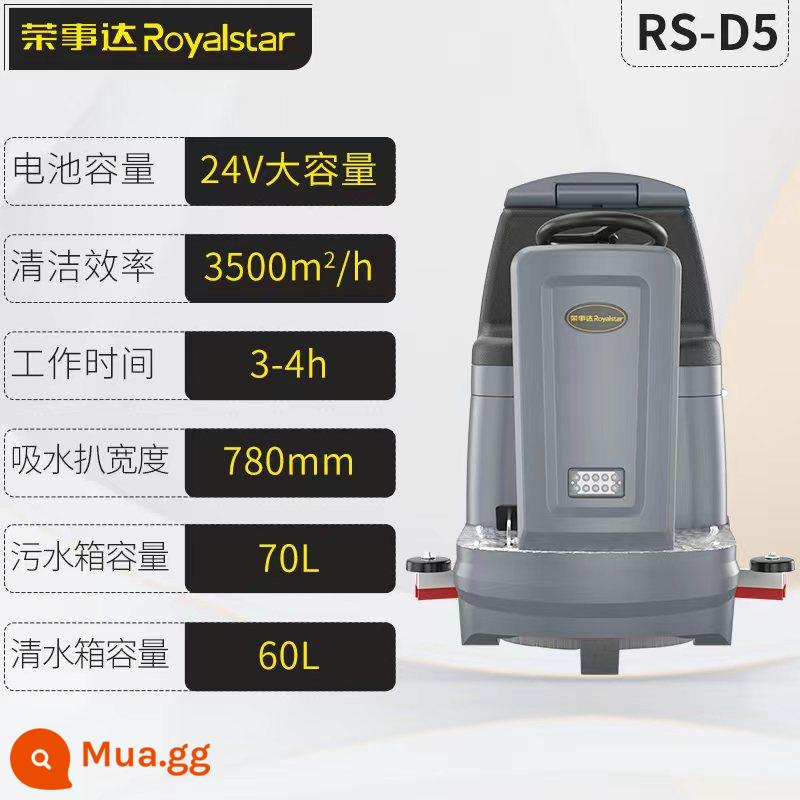 Máy quét sàn ngồi lái Royalstar, máy lau sàn trung tâm mua sắm, cây lau nhà điện công nghiệp gara thương mại - Model RS-D5 không cần bảo trì